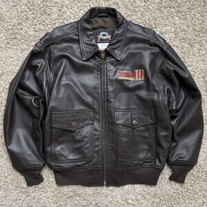 RARE Vintage Civilization III Brown Goat Skin Leather Flight Jacket Mens Size XL